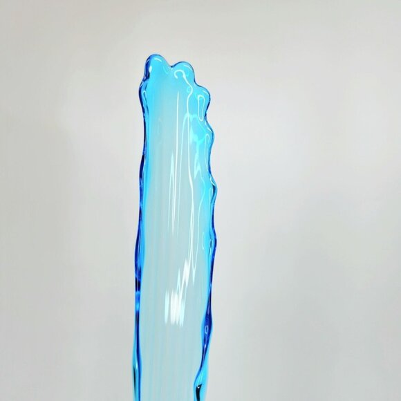 MCM Fenton Glass Sapphire Colonial Blue Tall Swung Vase 19.5 Tall Thumbprint VTG - Picture 16 of 16